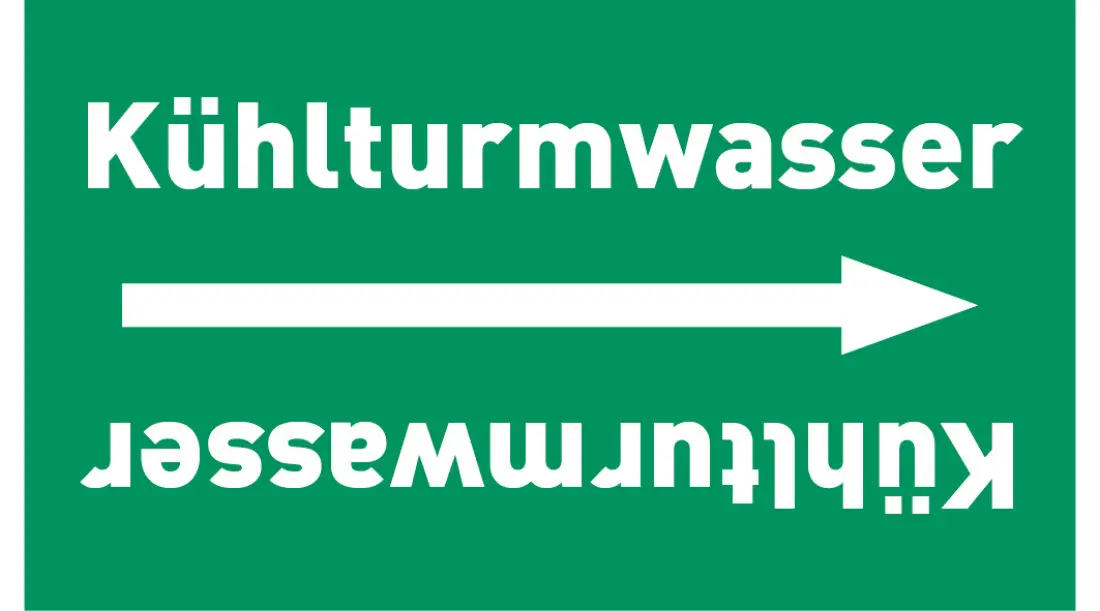 Kennzeichnungsband Kühlturmwasser grün/weiß ab Ø 50 mm 33 m/Rolle Kennzeichnungsband Kühlturmwasser grün/weiß ab Ø 50 mm 33 m/Rolle