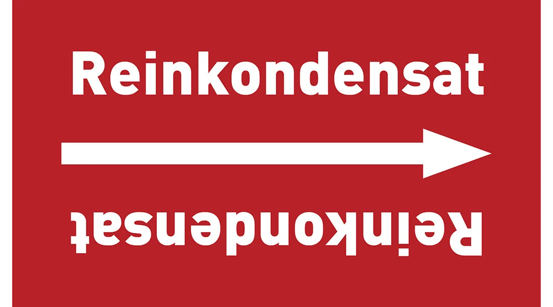 Kennzeichnungsband Reinkondesat rot/weiß ab Ø 50 mm 33 m/Rolle Kennzeichnungsband Reinkondesat rot/weiß ab Ø 50 mm 33 m/Rolle