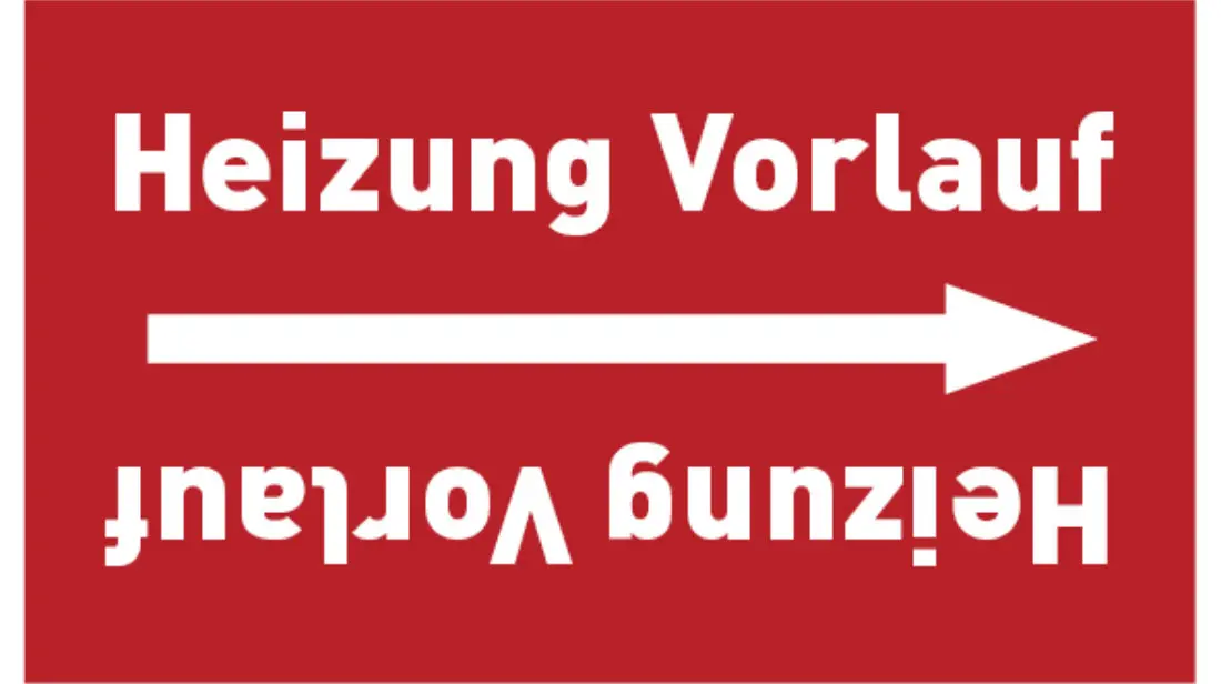 Kennzeichnungsband Heizung Vorlauf rot/weiß, bis Ø 50 mm 33 m/Rolle Kennzeichnungsband Heizung Vorlauf rot/weiß, bis Ø 50 mm 33 m/Rolle