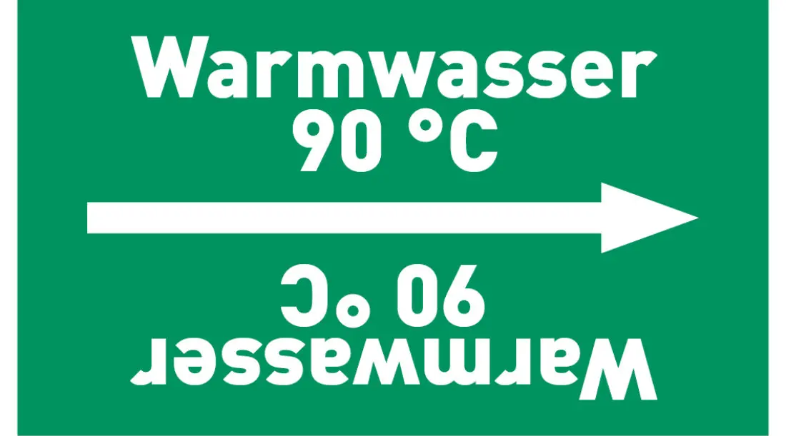 Kennzeichnungsband Warmwasser 90 °C grün/weiß ab Ø 50 mm 33 m/Rolle Kennzeichnungsband Warmwasser 90 °C grün/weiß ab Ø 50 mm 33 m/Rolle