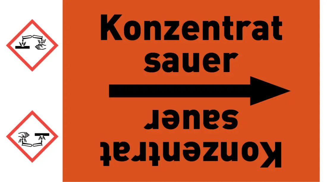 Kennzeichnungsband Konzentrat sauer orange/schwarz ab Ø 50 mm 33 m/Rolle Kennzeichnungsband Konzentrat sauer orange/schwarz ab Ø 50 mm 33 m/Rolle