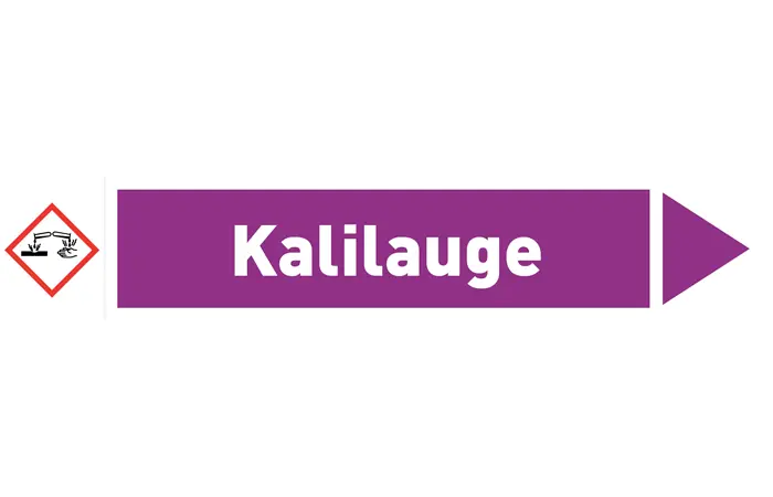 Pfeil rechts Kalilauge violett/weiß 215x40 mm Pfeil rechts Kalilauge violett/weiß 215x40 mm