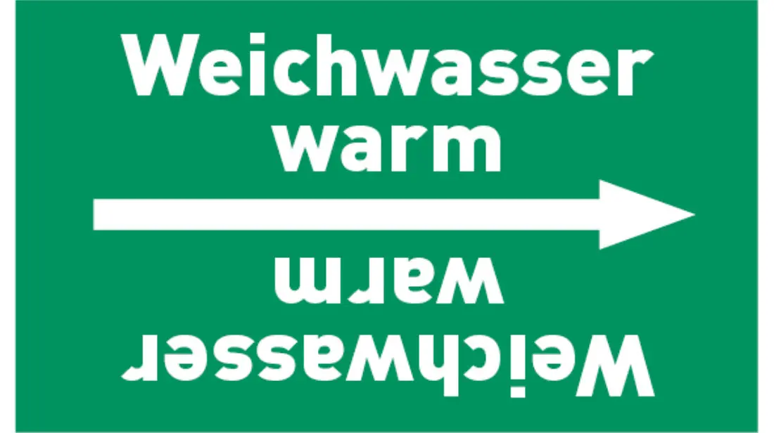 Kennzeichnungsband Weichwasser warm grün/weiß bis Ø 50 mm 33 m/Rolle Kennzeichnungsband Weichwasser warm grün/weiß bis Ø 50 mm 33 m/Rolle