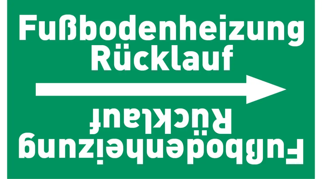 Kennzeichnungsband Fußbodenheizung Rücklauf grün/weiß, ab Ø 50 mm 33 m/Rolle Kennzeichnungsband Fußbodenheizung Rücklauf grün/weiß, ab Ø 50 mm 33 m/Rolle