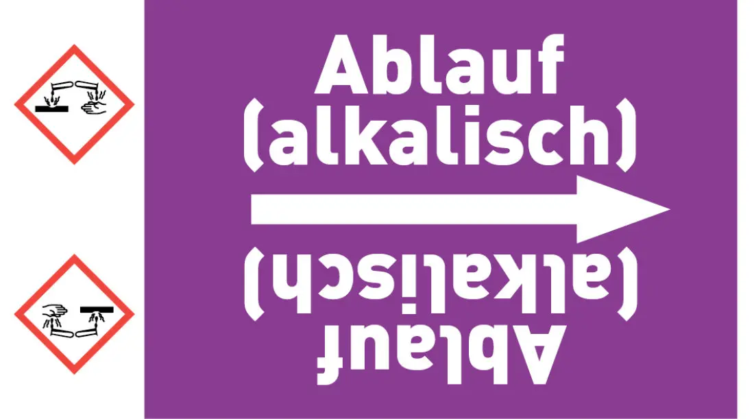 Kennzeichnungsband Ablauf (alkalisch) violett/weiß ab Ø 50 mm 33 m/Rolle Kennzeichnungsband Ablauf (alkalisch) violett/weiß ab Ø 50 mm 33 m/Rolle