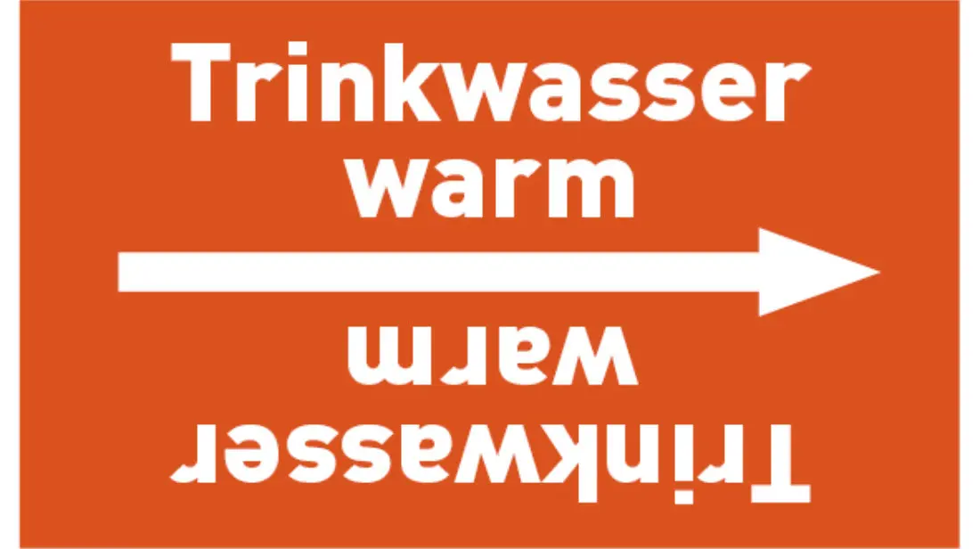 Kennzeichnungsband Trinkwasser warm orange/weiß bis Ø 50 mm 33 m/Rolle Kennzeichnungsband Trinkwasser warm orange/weiß bis Ø 50 mm 33 m/Rolle
