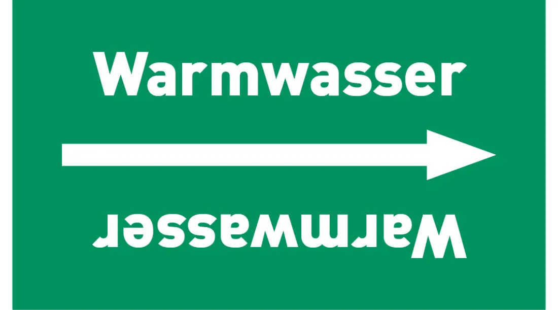 Kennzeichnungsband Warmwasser grün/weiß, ab Ø 50 mm 33 m/Rolle Kennzeichnungsband Warmwasser grün/weiß, ab Ø 50 mm 33 m/Rolle