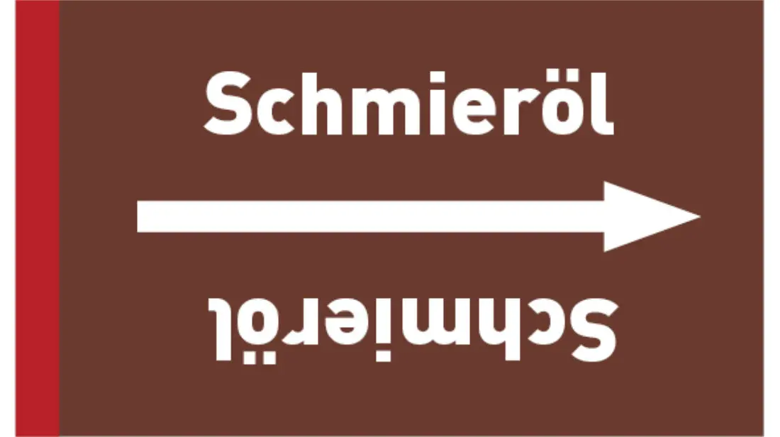 Kennzeichnungsband Schmieröl braun/weiß bis Ø 50 mm 33 m/Rolle Kennzeichnungsband Schmieröl braun/weiß bis Ø 50 mm 33 m/Rolle