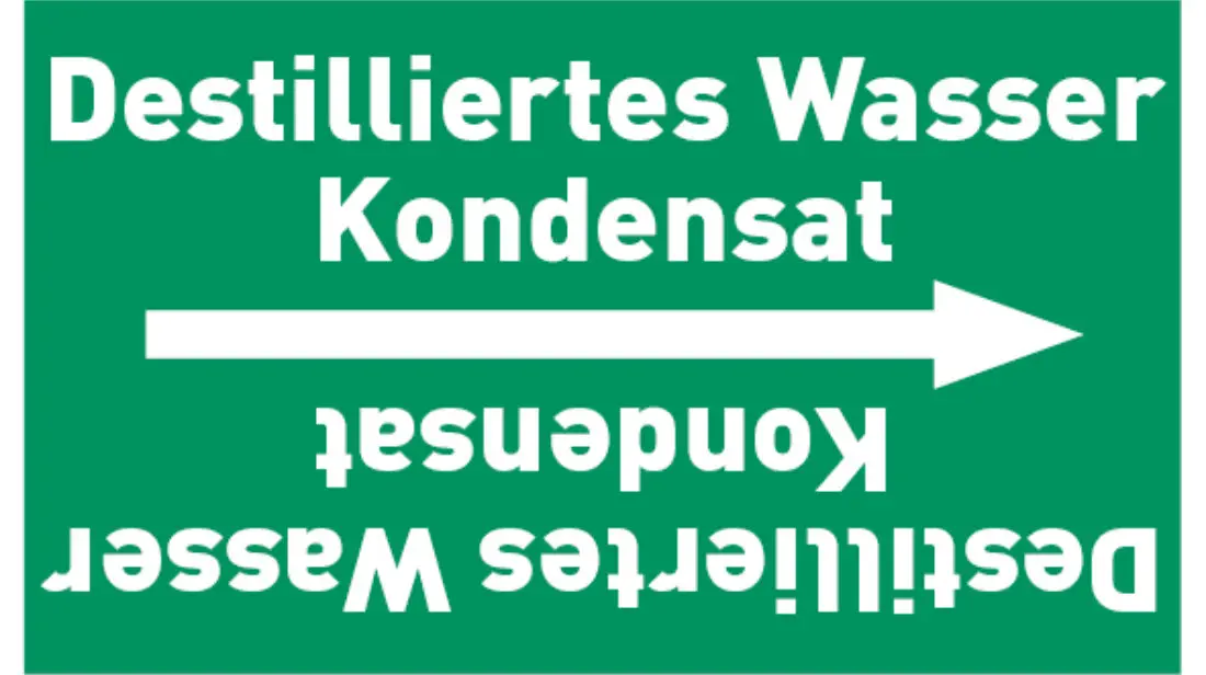 Kennzeichnungsband Destilliertes Wasser Kondensat grün/weiß bis Ø 50 mm 33 m/Rolle Kennzeichnungsband Destilliertes Wasser Kondensat grün/weiß bis Ø 50 mm 33 m/Rolle