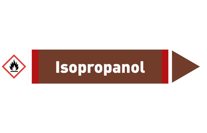 Pfeil rechts Isopropanol braun/weiß 125x25 mm Pfeil rechts Isopropanol braun/weiß 125x25 mm