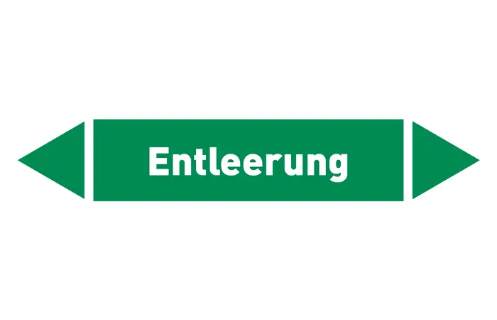Pfeil Entleerung grün/weiß 125x25 mm
