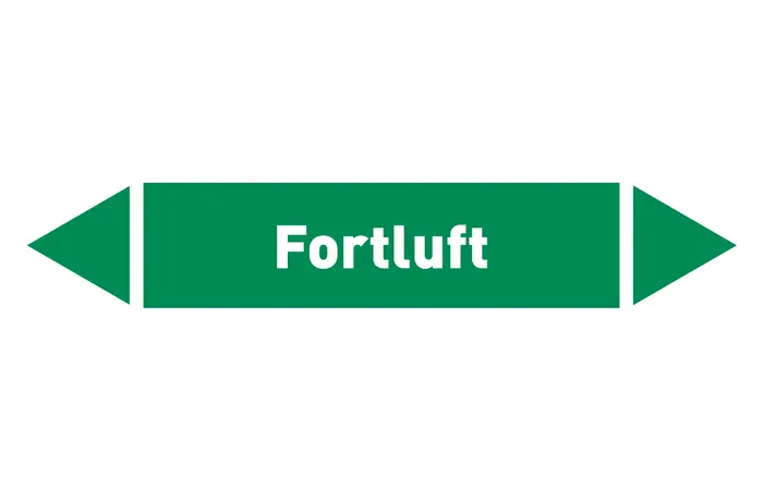 Pfeil Fortluft grün/weiß 125x25 mm Pfeil Fortluft grün/weiß 125x25 mm