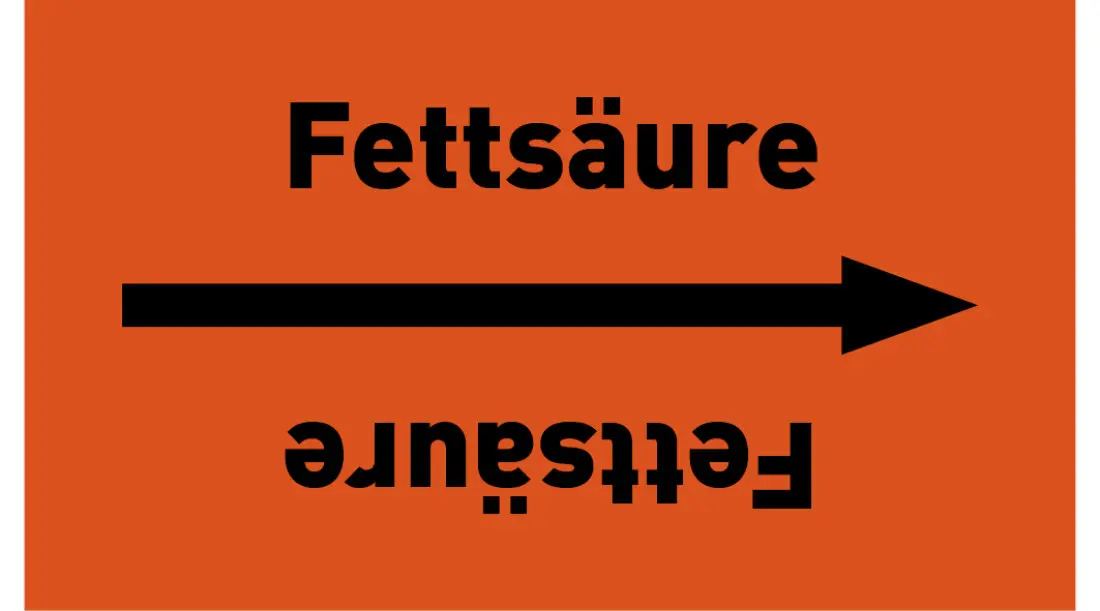 Kennzeichnungsband Fettsäure orange/schwarz ab Ø 50 mm 33 m/Rolle Kennzeichnungsband Fettsäure orange/schwarz ab Ø 50 mm 33 m/Rolle