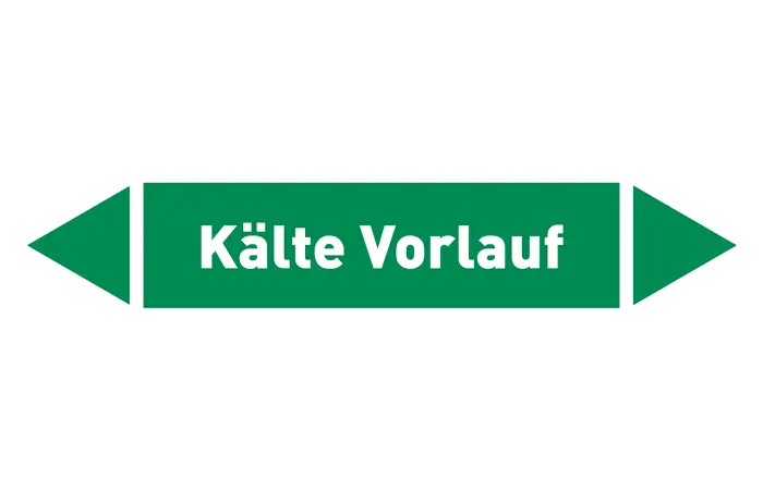 Pfeil Kälte Vorlauf grün/weiß 125x25 mm Pfeil Kälte Vorlauf grün/weiß 125x25 mm