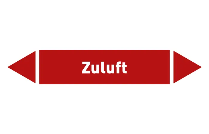 Pfeil Zuluft rot/weiß 125x25 mm Pfeil Zuluft rot/weiß 125x25 mm
