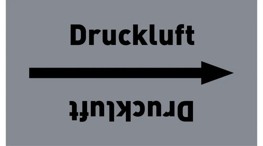 Kennzeichnungsband Druckluft grau/schwarz, ab Ø 50 mm 33 m/Rolle Kennzeichnungsband Druckluft grau/schwarz, ab Ø 50 mm 33 m/Rolle