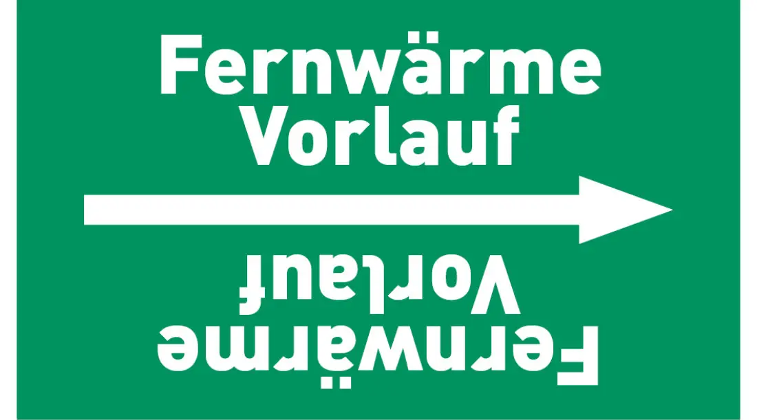 Kennzeichnungsband Fernwärme Vorlauf grün/weiß ab Ø 50 mm 33 m/Rolle Kennzeichnungsband Fernwärme Vorlauf grün/weiß ab Ø 50 mm 33 m/Rolle