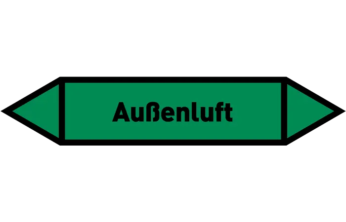 Pfeil Außenluft grün/schwarz 125x25 mm Pfeil Außenluft grün/schwarz 125x25 mm