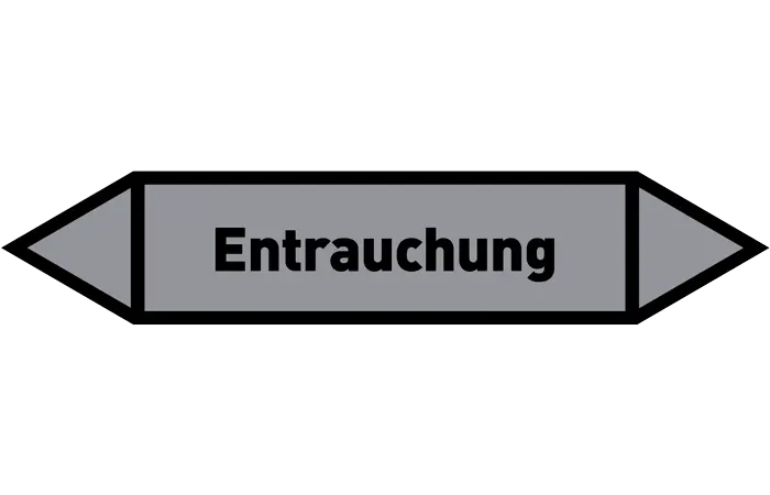 Pfeil Entrauchung grau/schwarz 125x25 mm Pfeil Entrauchung grau/schwarz 125x25 mm