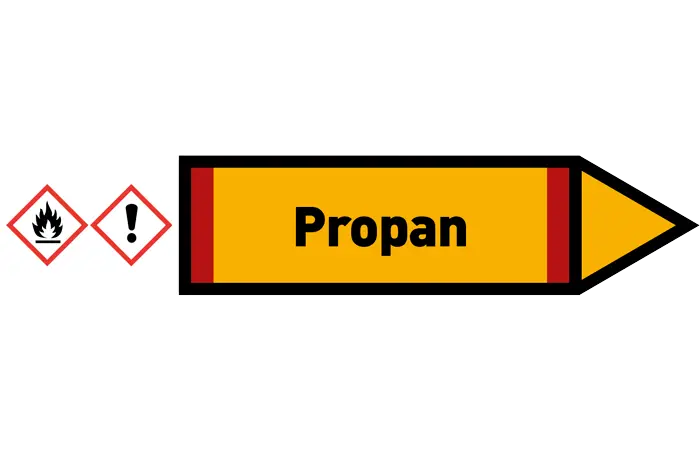 Pfeil rechts Propan gelb/schwarz 125x25 mm Pfeil rechts Propan gelb/schwarz 125x25 mm