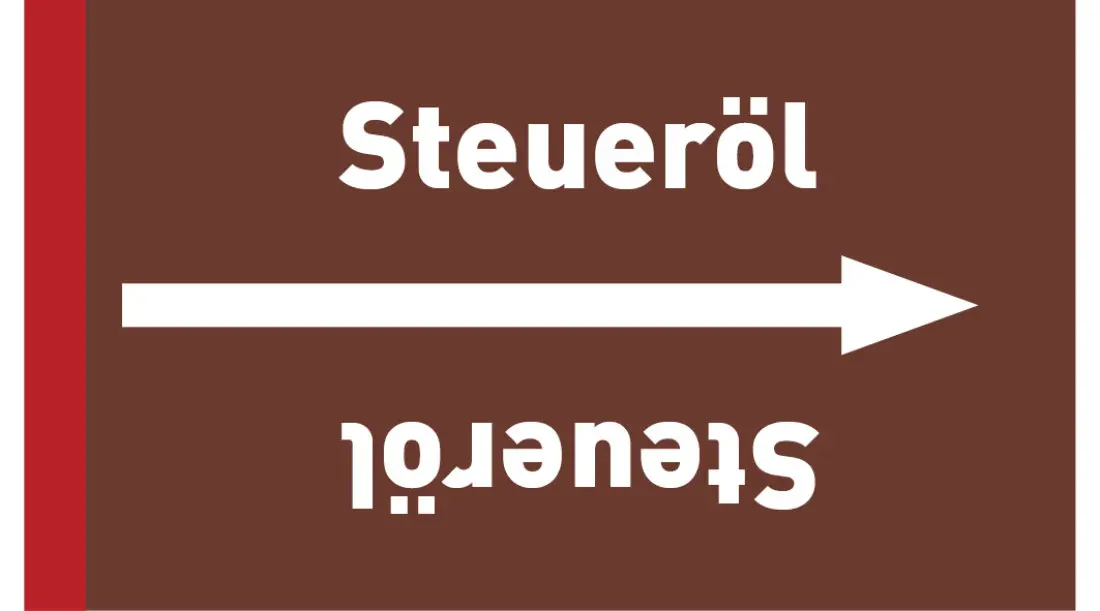 Kennzeichnungsband Steueröl braun/weiß ab Ø 50 mm 33 m/Rolle Kennzeichnungsband Steueröl braun/weiß ab Ø 50 mm 33 m/Rolle