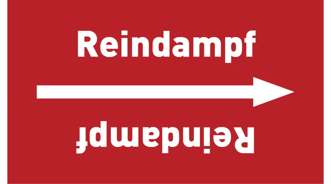 Kennzeichnungsband Reindampf rot/weiß, ab Ø 50 mm 33 m/Rolle Kennzeichnungsband Reindampf rot/weiß, ab Ø 50 mm 33 m/Rolle