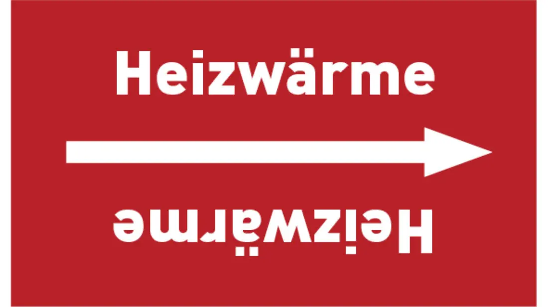 Kennzeichnungsband Heizwärme rot/weiß bis Ø 50 mm 33 m/Rolle Kennzeichnungsband Heizwärme rot/weiß bis Ø 50 mm 33 m/Rolle