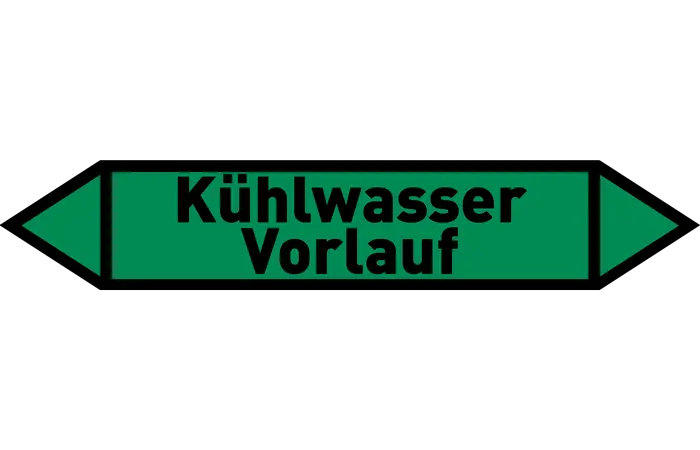 Pfeil Kühlwasser Vorlauf grün/schwarz 215x40 mm Pfeil Kühlwasser Vorlauf grün/schwarz 215x40 mm