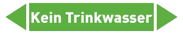 Pfeil Kein Trinkwasser grün/weiß 215x40 mm