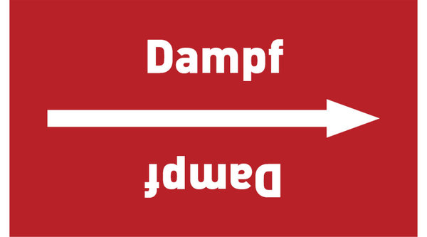 Kennzeichnungsband Dampf rot/weiß, ab Ø 50 mm 33 m/Rolle