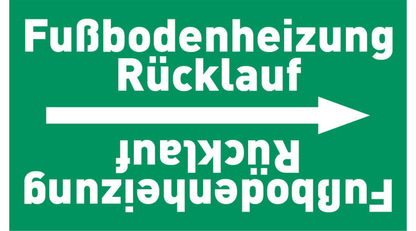 Kennzeichnungsband Fußbodenheizung Rücklauf grün/weiß, ab Ø 50 mm 33 m/Rolle