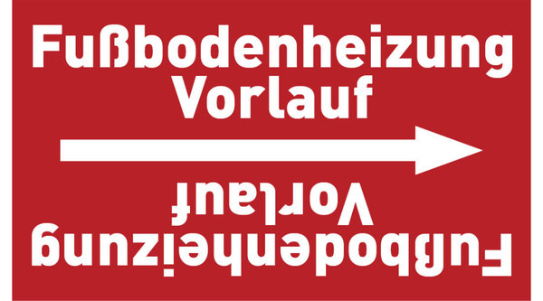 Kennzeichnungsband Fußbodenheizung Vorlauf rot/weiß, ab Ø 50 mm 33 m/Rolle