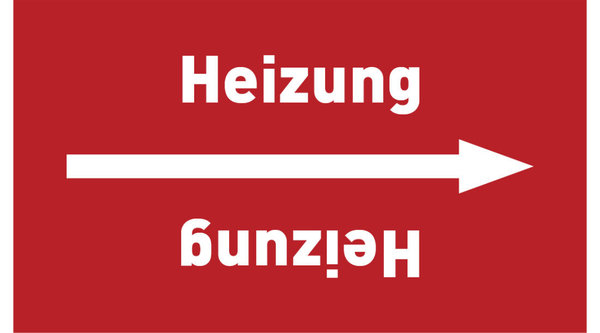 Kennzeichnungsband Heizung rot/weiß, ab Ø 50 mm 33 m/Rolle