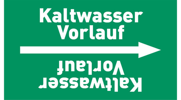 Kennzeichnungsband Kaltwasser Vorlauf grün/weiß, ab Ø 50 mm 33 m/Rolle