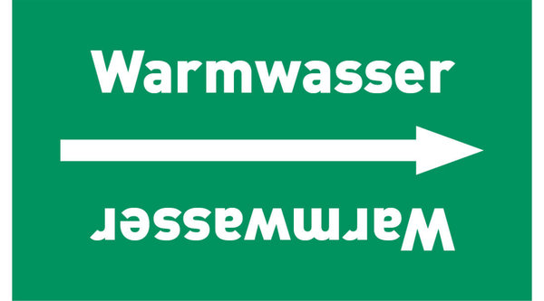 Kennzeichnungsband Warmwasser grün/weiß, ab Ø 50 mm 33 m/Rolle