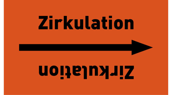 Kennzeichnungsband Zirkulation orange/schwarz, ab Ø 50 mm 33 m/Rolle