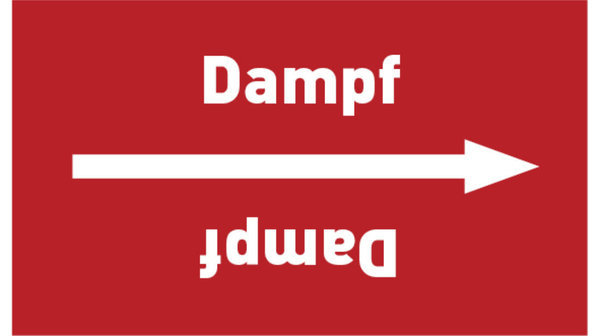 Kennzeichnungsband Dampf rot/weiß, bis Ø 50 mm 33 m/Rolle