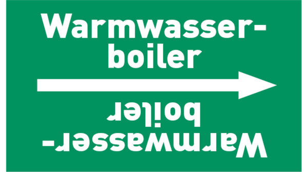 Kennzeichnungsband Warmwasserboiler grün/weiß, bis Ø 50 mm 33 m/Rolle
