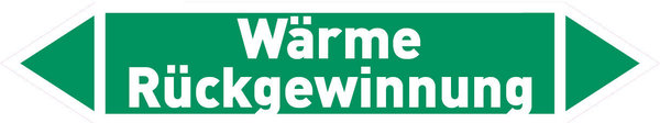 Pfeil Wärme Rückgewinnung grün/weiß 215x40 mm