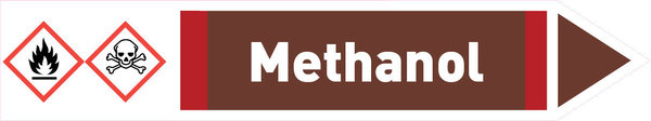 Pfeil rechts Methanol braun/weiß 215x40 mm