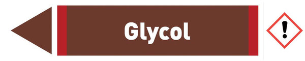 Pfeil links Glycol braun/weiß 125x25 mm
