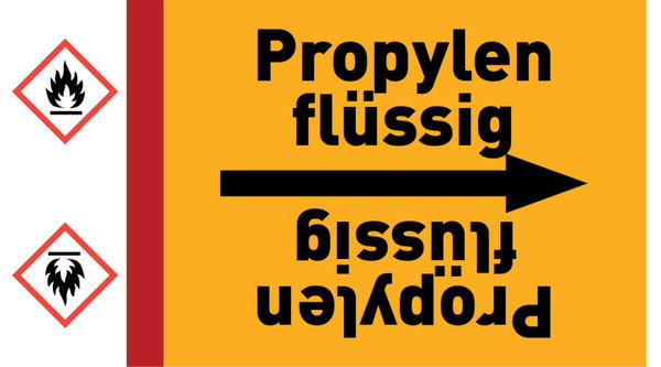 Kennzeichnungsband Propylen flüssig gelb/schwarz ab Ø 50 mm 33 m/Rolle