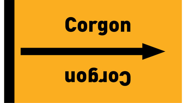 Kennzeichnungsband Corgon gelb/schwarz ab Ø 50 mm 33 m/Rolle