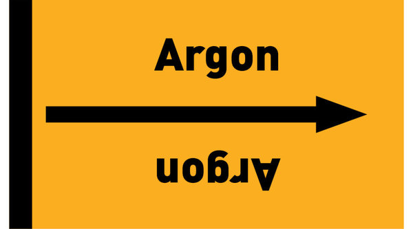 Kennzeichnungsband Argon gelb/schwarz ab Ø 50 mm 33 m/Rolle
