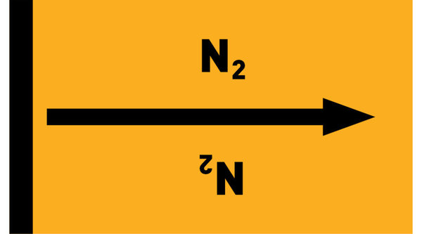 Kennzeichnungsband N2 gelb/schwarz ab Ø 50 mm 33 m/Rolle