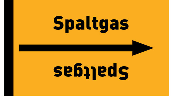 Kennzeichnungsband Spaltgas gelb/schwarz ab Ø 50 mm 33 m/Rolle