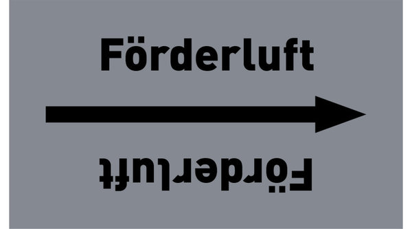 Kennzeichnungsband Förderluft grau/schwarz ab Ø 50 mm 33 m/Rolle