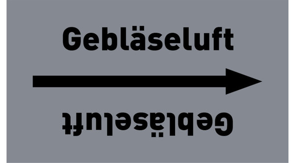 Kennzeichnungsband Gebläseluft grau/schwarz ab Ø 50 mm 33 m/Rolle