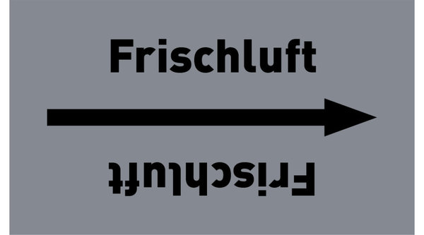 Kennzeichnungsband Frischluft grau/schwarz ab Ø 50 mm 33 m/Rolle