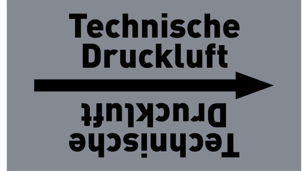 Kennzeichnungsband Technische Druckluft grau/schwarz ab Ø 50 mm 33 m/Rolle